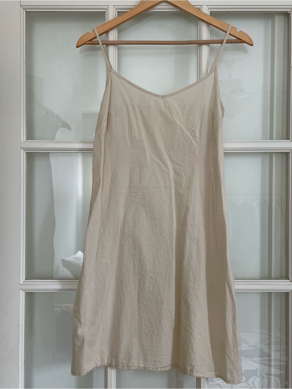 Anthropologie 100% cotton beige slip dress women's 4